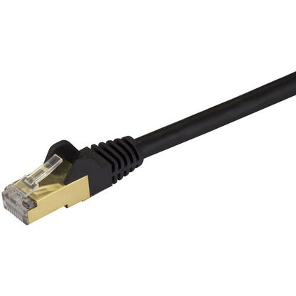 1 FT SHIELDED CAT6A PATCH CABLE - BLACK