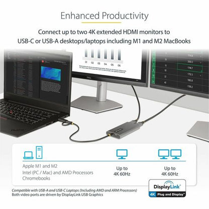 USB-C to Dual-HDMI Adapter 4K 60Hz PD
