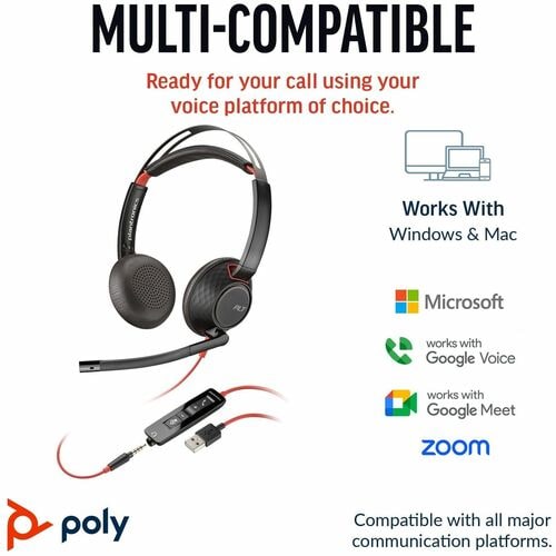 Poly BW 5220 USB-C HS +3.5mmP +USB-C/A