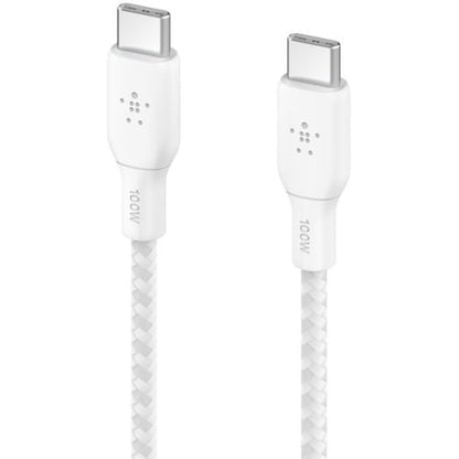 100w USB-C to USB-C Braided Cable 2M Whi