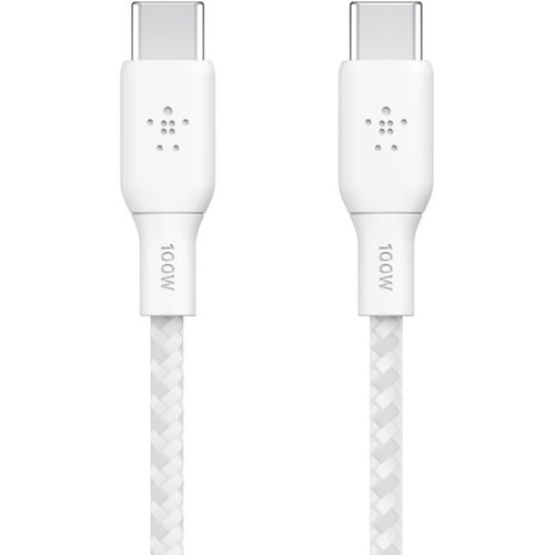 100w USB-C to USB-C Braided Cable 2M Whi