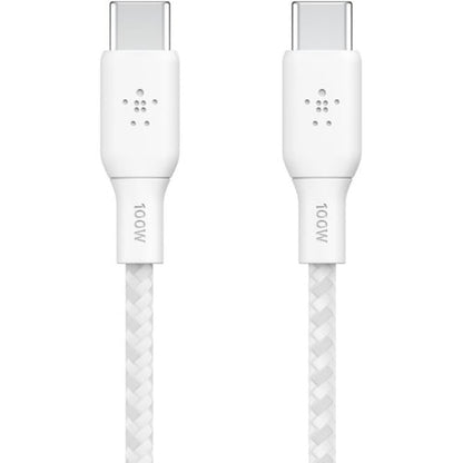 100w USB-C to USB-C Braided Cable 2M Whi