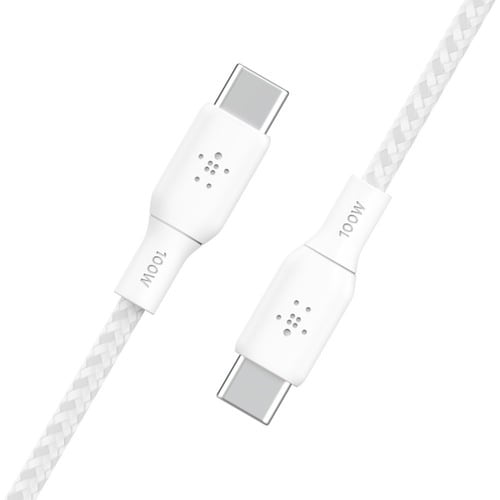 100w USB-C to USB-C Braided Cable 2M Whi