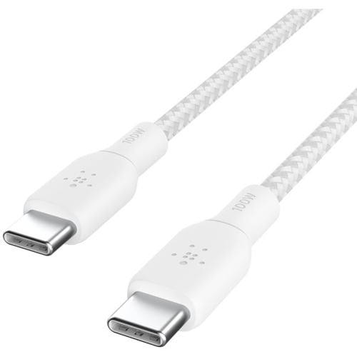 100w USB-C to USB-C Braided Cable 2M Whi