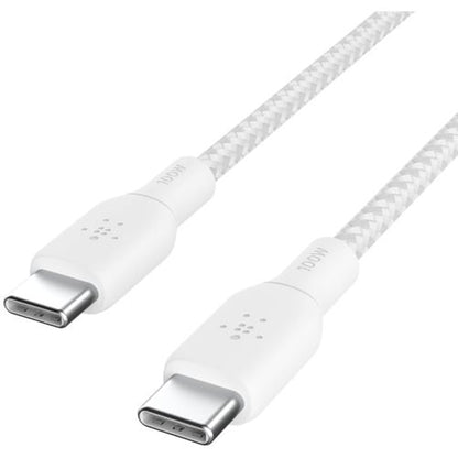 100w USB-C to USB-C Braided Cable 2M Whi
