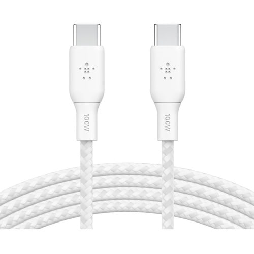 100w USB-C to USB-C Braided Cable 2M Whi