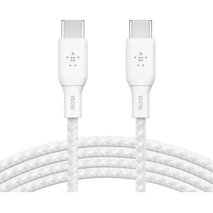 100w USB-C to USB-C Braided Cable 2M Whi