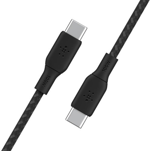 100w USB-C to USB-C Braided Cable 2M Bla