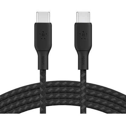 100w USB-C to USB-C Braided Cable 2M Bla