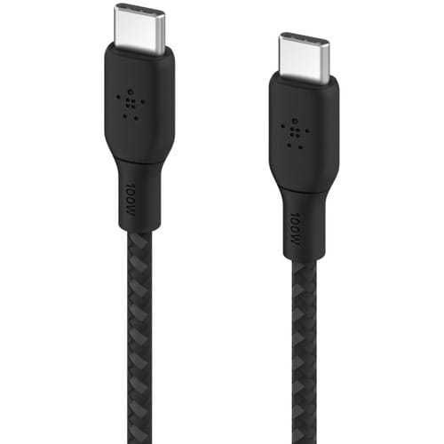 100w USB-C to USB-C Braided Cable 2M Bla