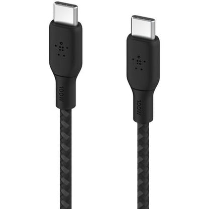 100w USB-C to USB-C Braided Cable 2M Bla