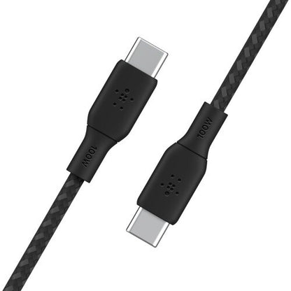 100w USB-C to USB-C Braided Cable 3M Bla