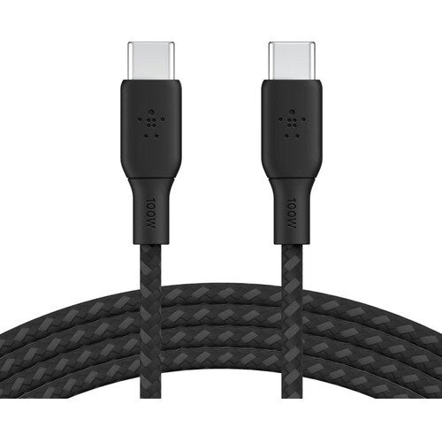 100w USB-C to USB-C Braided Cable 3M Bla