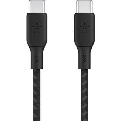 100w USB-C to USB-C Braided Cable 3M Bla