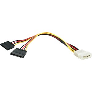 12 LP4 to 2x SATA Power Y Cable Adapter