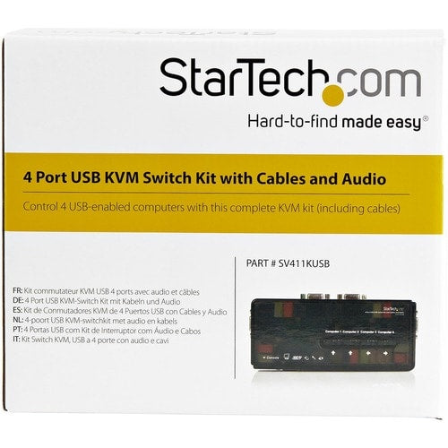 4PORT USB KVM SWITCH W/ AUDIO CABLES