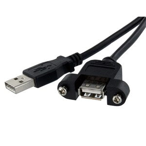 1 ft Panel Mount USB Cable A to A - F/M