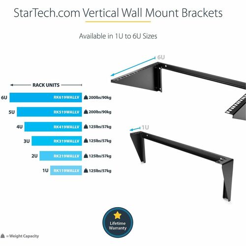 3U 19in Vertical Wall Mount Rack Bracket