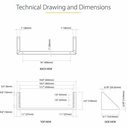 3U 19in Vertical Wall Mount Rack Bracket