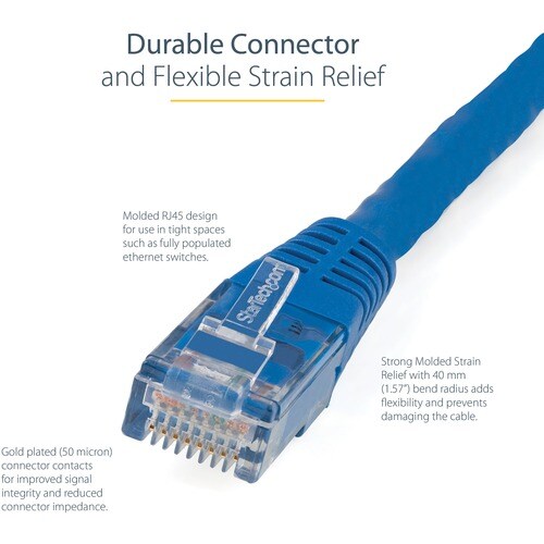 10 ft Blue Molded Cat6 UTP Patch Cable