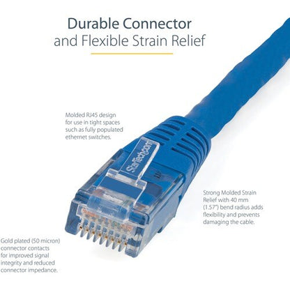10 ft Blue Molded Cat6 UTP Patch Cable