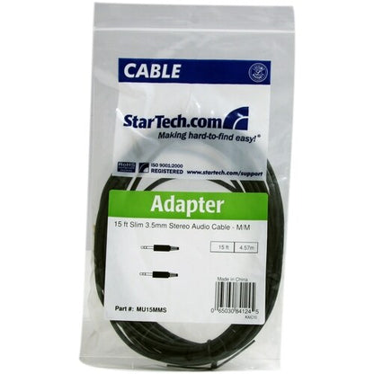15 ft Slim 3.5mm Stereo Audio Cable M/M
