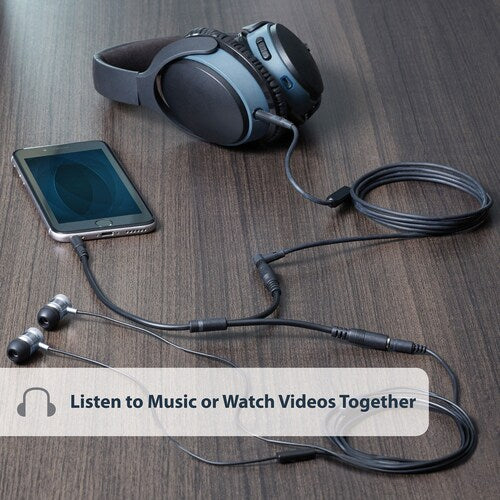 Slim Stereo Y Cable 3.5 to 2x 3.5mm