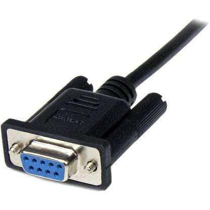 1m Black DB9 RS232 Null Modem Cable F/M