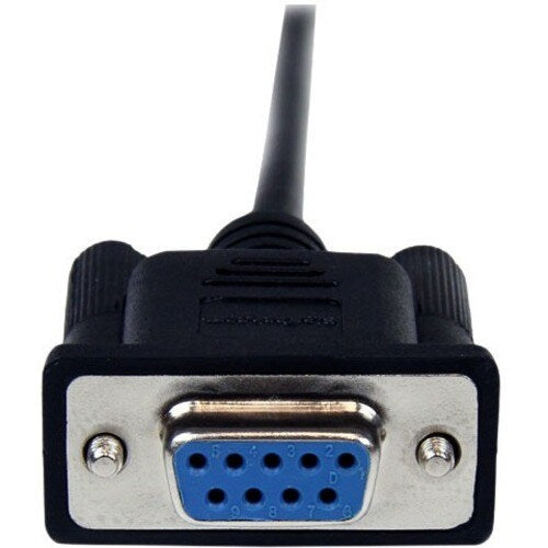 1m Black DB9 RS232 Null Modem Cable F/M