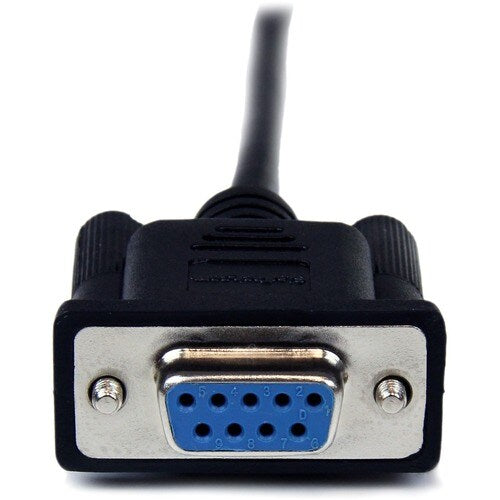 1m Black DB9 RS232 Null Modem Cable F/M