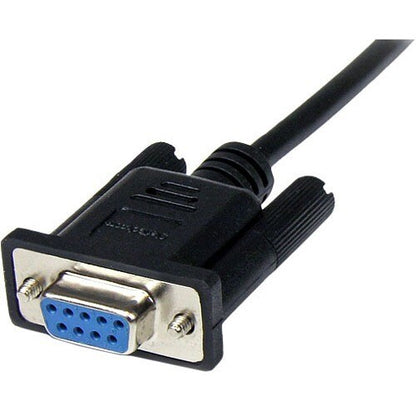 1m Black DB9 RS232 Null Modem Cable F/M