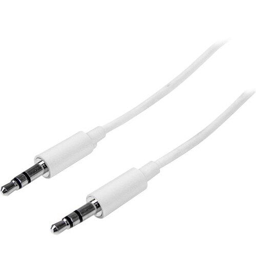 1m White Slim 3.5mm Stereo Audio Cable