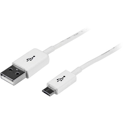2m White Micro USB Cable - A to Micro B