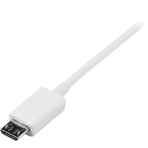 2m White Micro USB Cable - A to Micro B
