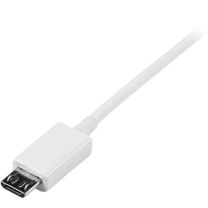 2m White Micro USB Cable - A to Micro B