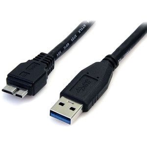 0.5m 1.5ft Black USB 3.0 Micro B Cable