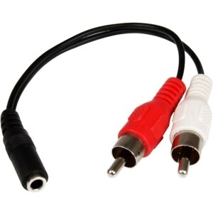 6in Stereo 3.5mm (M) to 2x RCA (F) Cable