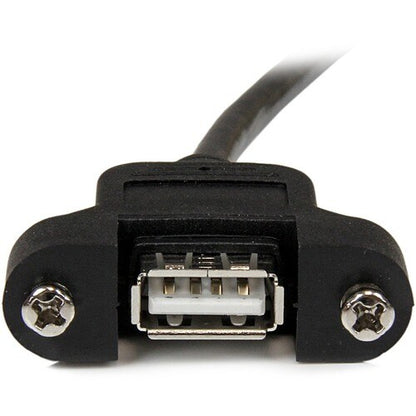 2 ft Panel Mount USB Cable A to A - F/M