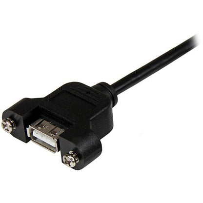 2 ft Panel Mount USB Cable A to A - F/M