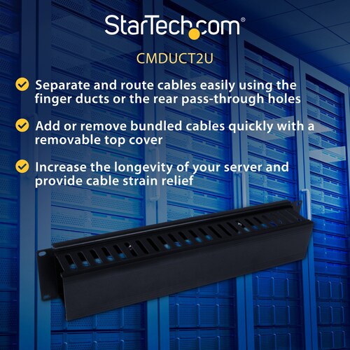 2U Finger Duct Cable Manager w/ Cover