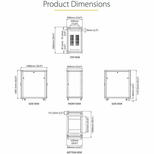 22U 36IN KNOCK-DOWN SERVER RACK CABINET