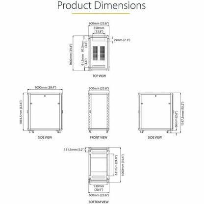22U 36IN KNOCK-DOWN SERVER RACK CABINET