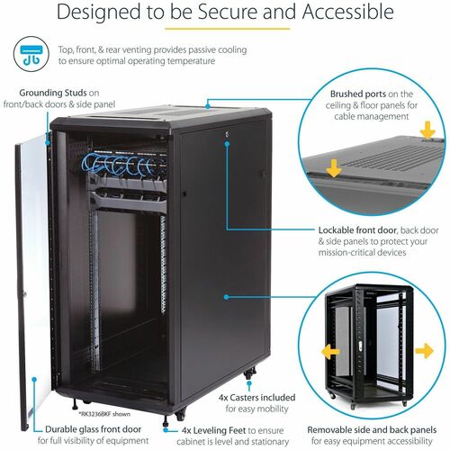 25U 36IN KNOCK-DOWN SERVER RACK CABINET