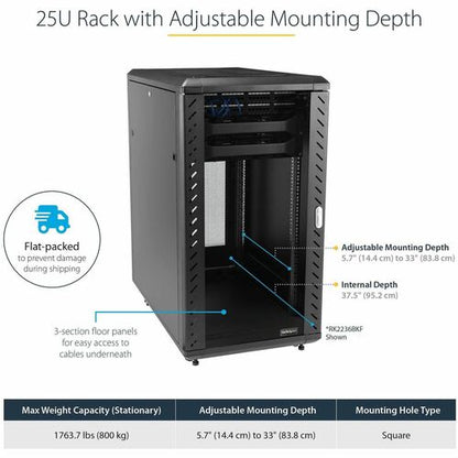 25U 36IN KNOCK-DOWN SERVER RACK CABINET
