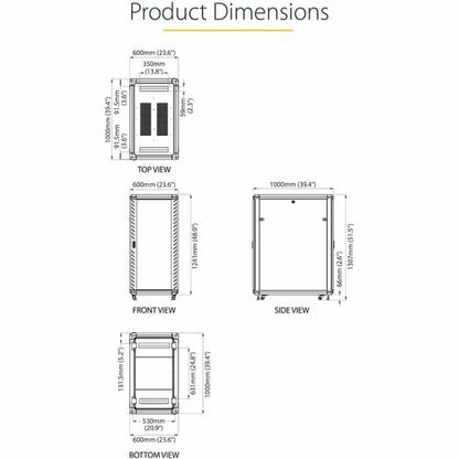 25U 36IN KNOCK-DOWN SERVER RACK CABINET