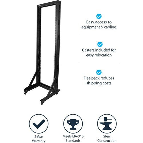 2-Post Server Rack with Casters - 42U