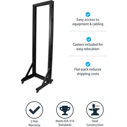 2-Post Server Rack with Casters - 42U