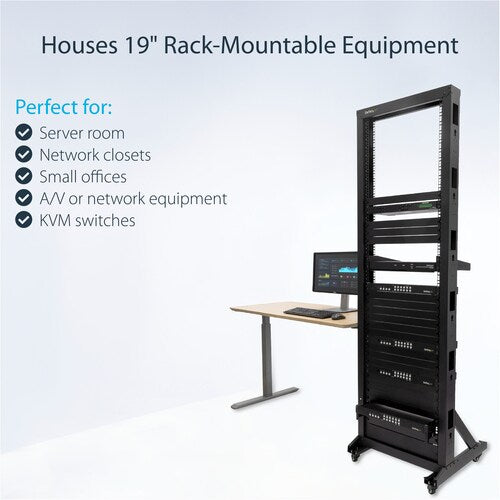 2-Post Server Rack with Casters - 42U