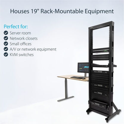 2-Post Server Rack with Casters - 42U