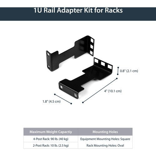 RAIL DEPTH ADAPTER FOR RACKS - 4 IN - 1U
